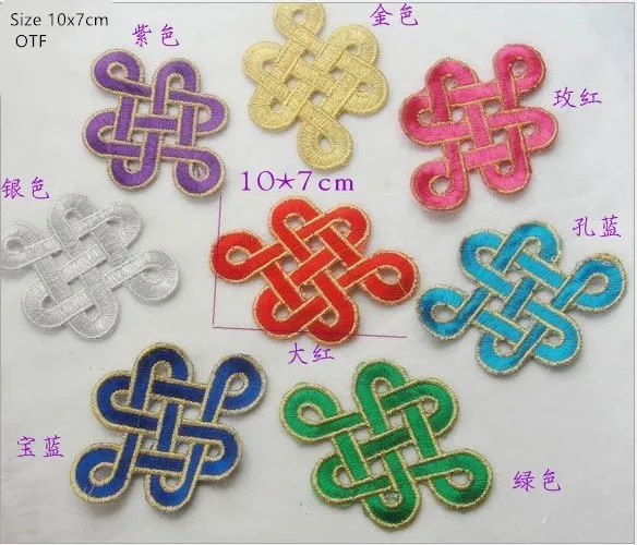 New arrival 20 pcs 10x7cm Knot Embroidered patches iron on Jeans coat tshirt bag dress decor repair Motif accessory diy