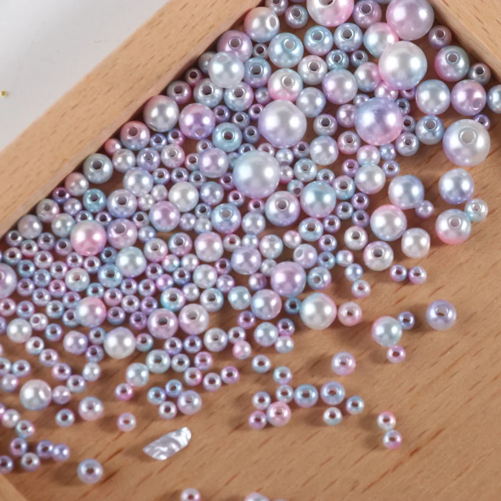 150-180Pcs/Pack Mix Size 3/4/5/6/8mm Beads With Hole Colorful Pearls Round Acrylic Imitation Pearl DIY For Jewelry Making Nail