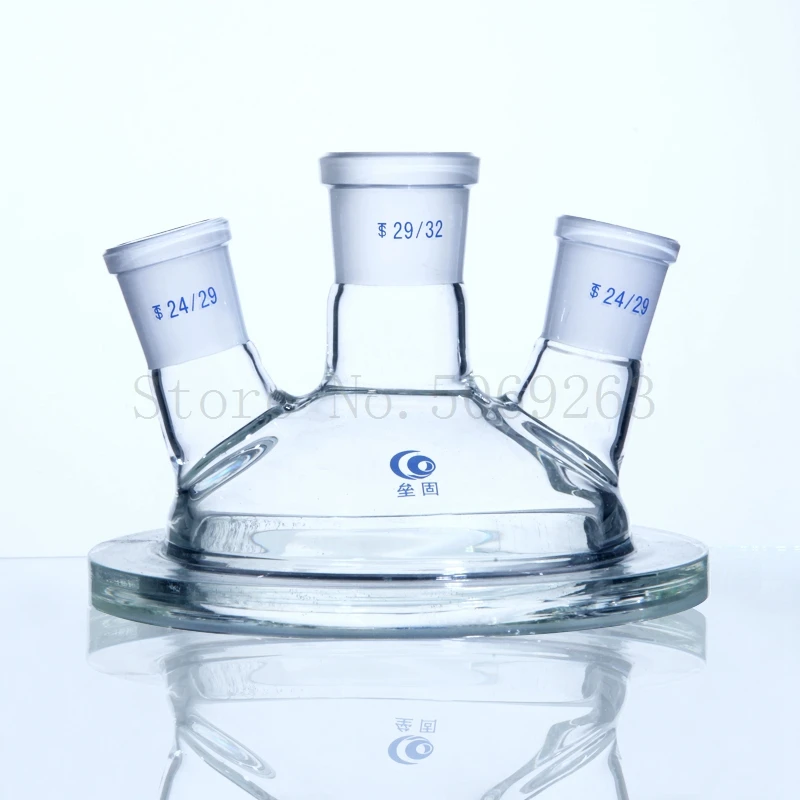 Reator Jacketed Reaction Bottle, Double-Layer Laboratório Reaction Flask, três ou 4 boca aberta