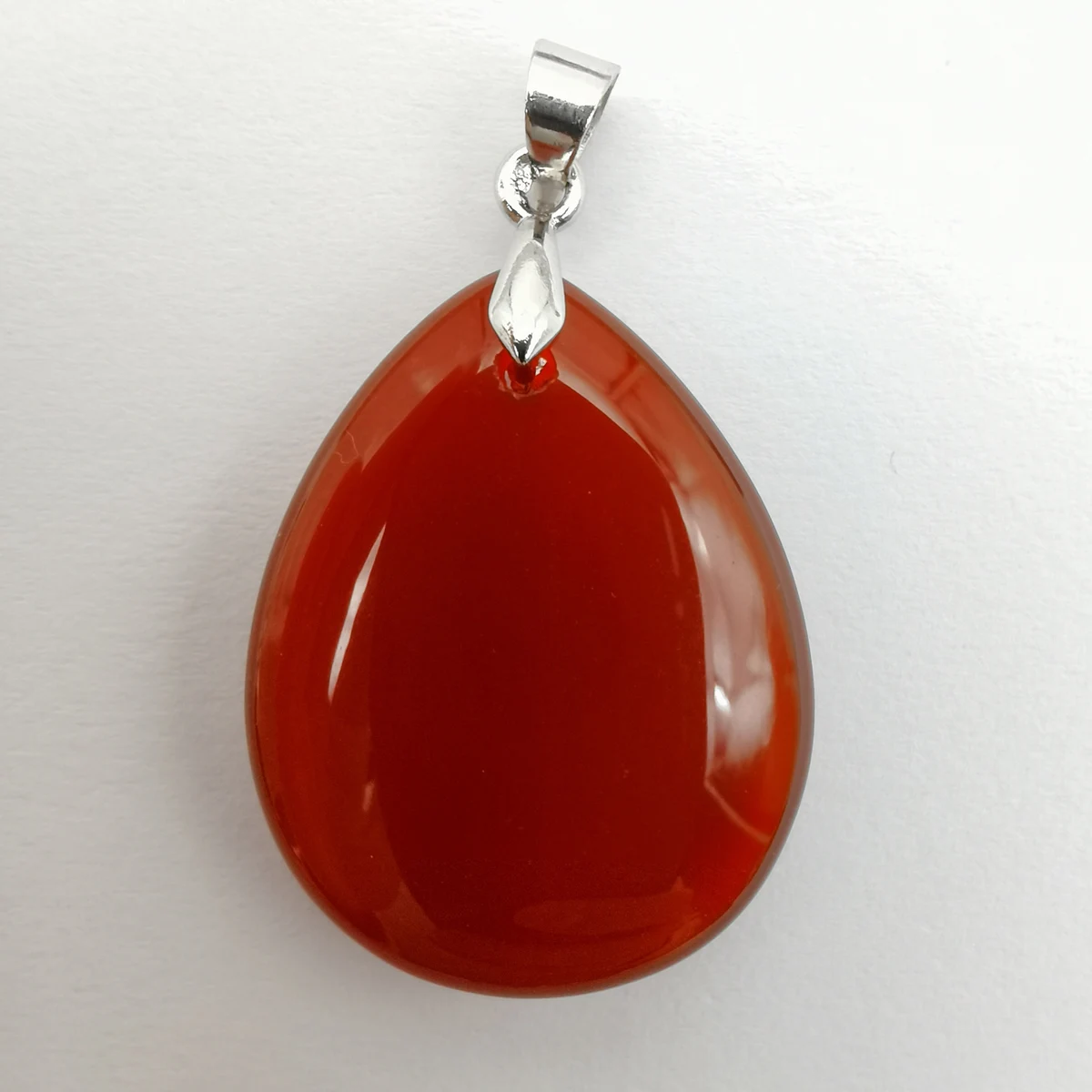 Natural Red Agate Stone Teardrop Pendant Lucky Jewelry S401