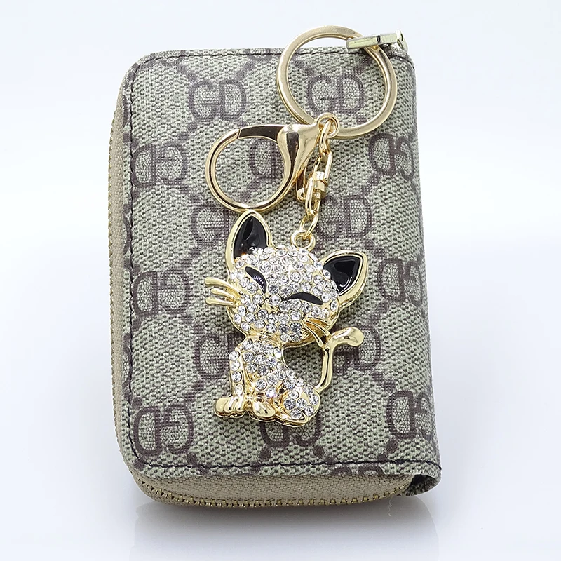 XDPQQ Fashion Jewelry Keychain Car Decoration Pendant Metal Rhinestone Female New Animal Kitten Keychain