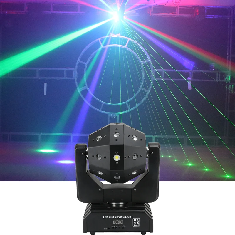 Powerful Dj Laser Led Strobe 3 IN 1 Moving Head Light Unlimited Rotate Good Effect Use For Party KTV Club Bar Wedding Disco