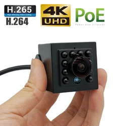 IP 8MP POE 4K HD IMX415 Built-in Mic Network Dome Camera Mini Night Vision 940nm Invisible IR CUT Small Size Space Installation