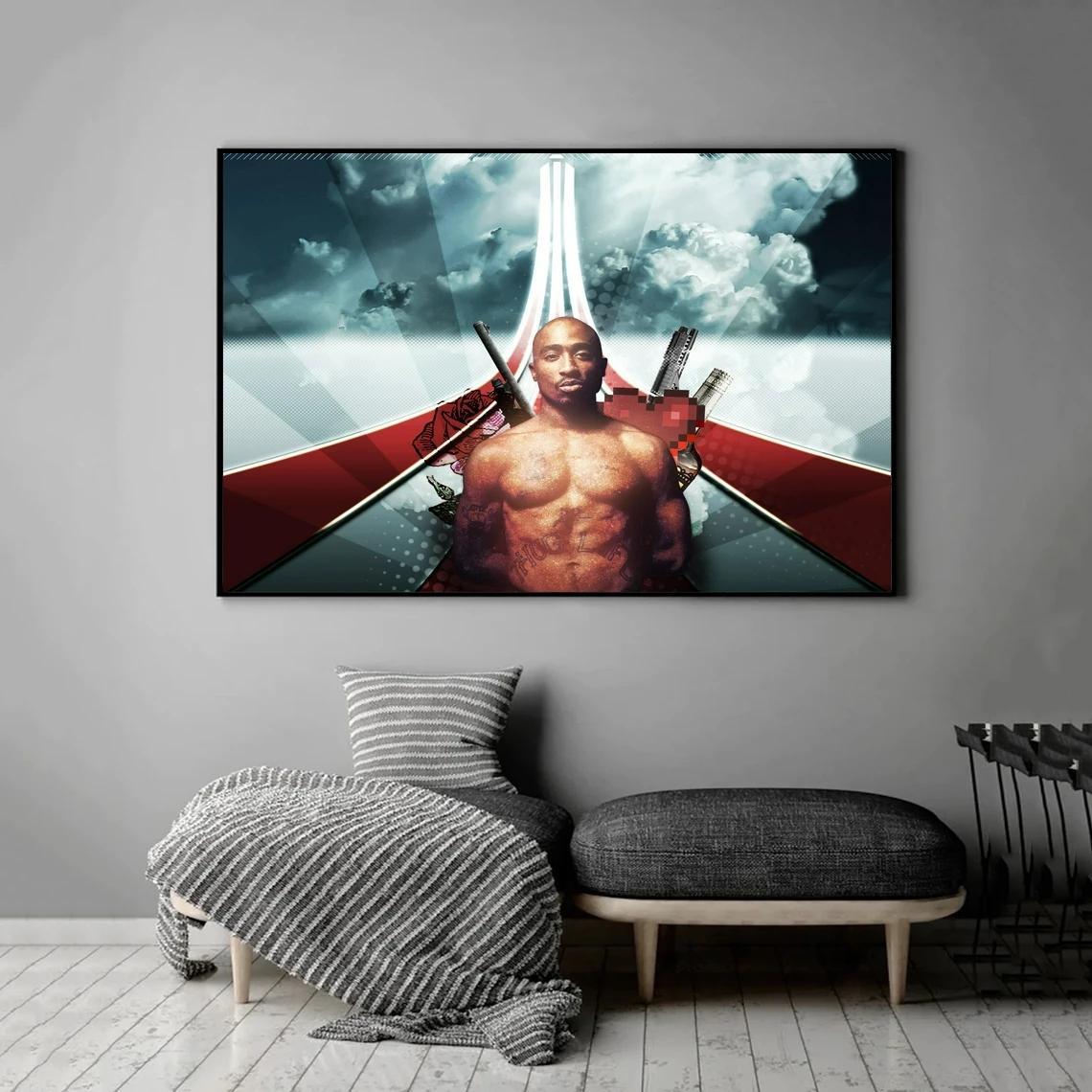 2Pac Poster Music Album Print Canvas Poster Home Decoration Wall Painting (No Frame)