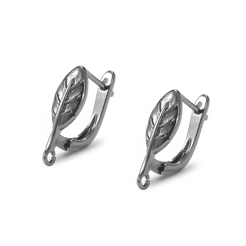 JunKang 1pair new leaf shape ear buckle ring jewelry making DIY handmade accessories women earrings charm