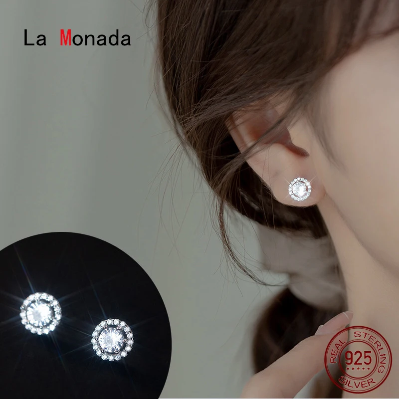 La Monada Schöne Runde Stud Ohrringe 925 Sterling Silber 925 Kleine Elegante Party Silber Ohrringe Für Frauen Silber Mädchen