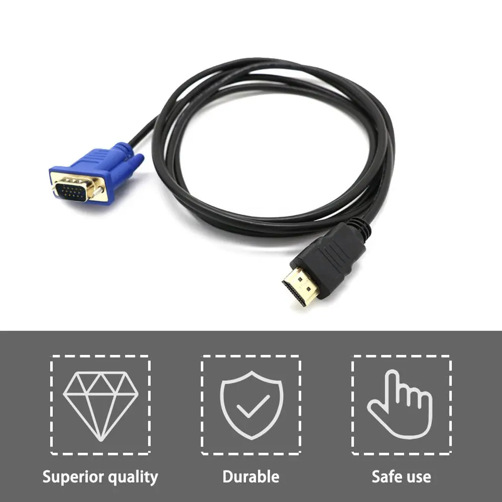 HDMI-compatibile con cavo convertitore VGA cavo Audio D-SUB cavo adattatore Video maschio cavo per Monitor HDTVComputer per PC portatile TV