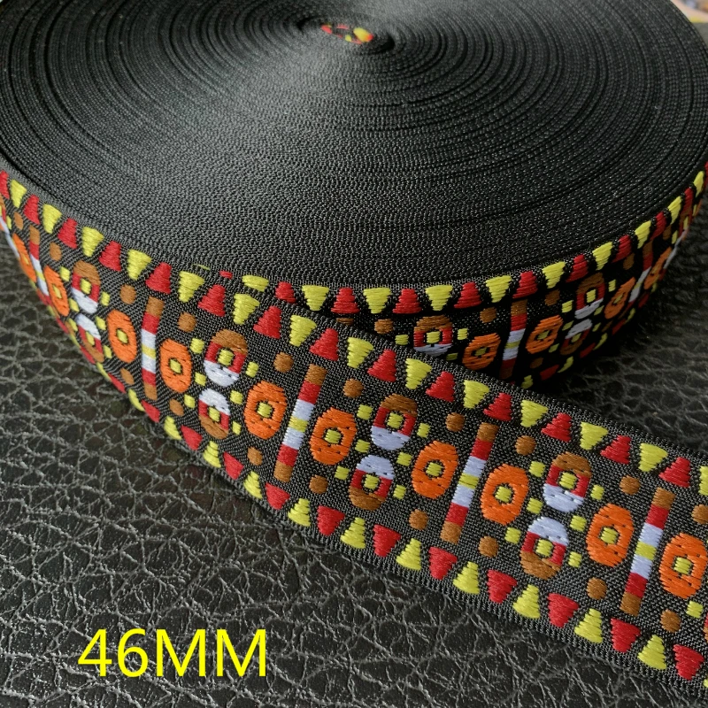 3 YARD 1.5 Inch 29~50MM Handmade accessories DIY 100% Polyester Woven Jacquard Ribbon With National Embroidery Ribbon Trim