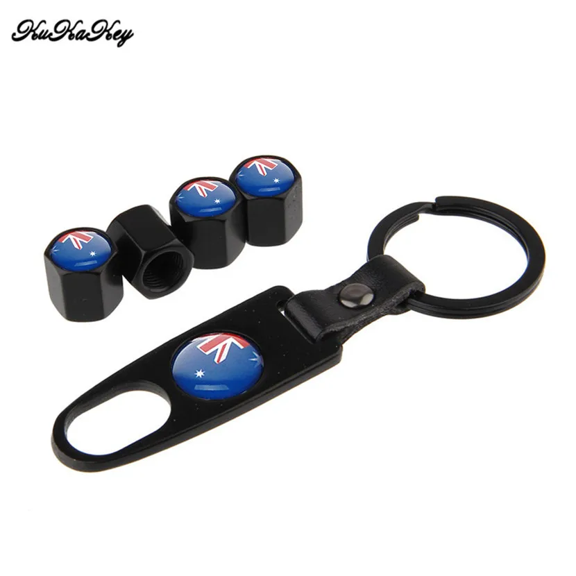 Car Tire Wheel Valve Caps With Keyring Keychain Tyre Valve Dust Caps For Alfa Romeo Giulia Ford W205 W212 Mercedes Accessories