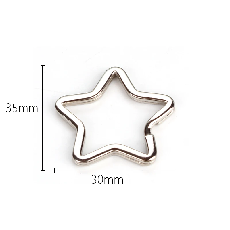 10 pz/lotto Metal Heart StarFlat Line Split Rings portachiavi per gioielli che fanno portachiavi risultati fai da te accessori per portachiavi crafts