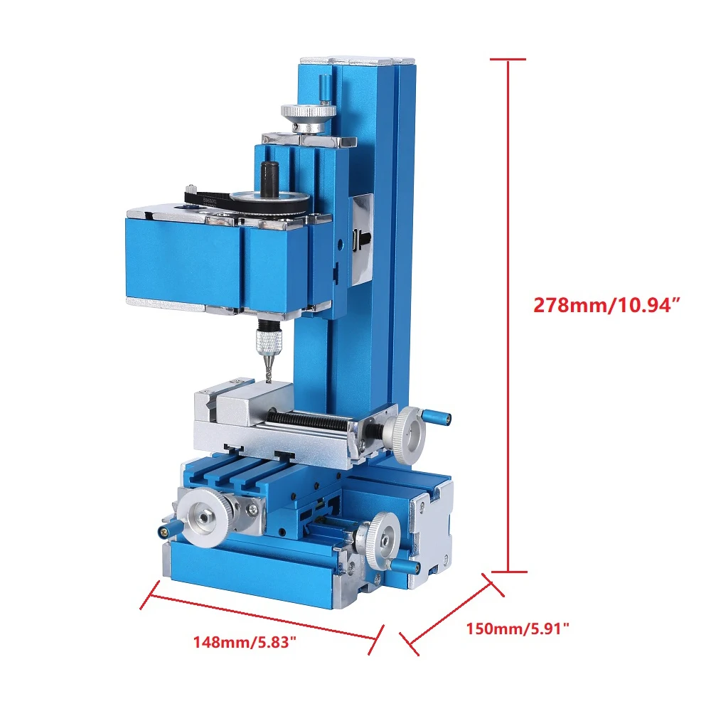 Mini Metal Lathe DIY Miniature Milling Machine Miller 100-240V Woodworking Metal Aluminum Processing Tool Mini Milling Machine