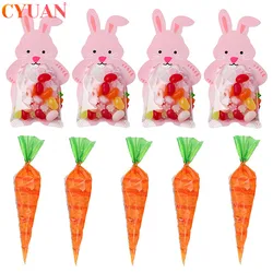 Happy Easter Party Decorations Rabbit Candy Bags Carrot Cone Cookie Bags Kids Party Favors Gift Bags Easter Decorations for Home