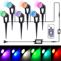 6Kit LED Outdoor Landscape Lamps RGB DC12V IP67 Waterproof Low Voltage Garden Decoration Lights with Transformer Home lighting