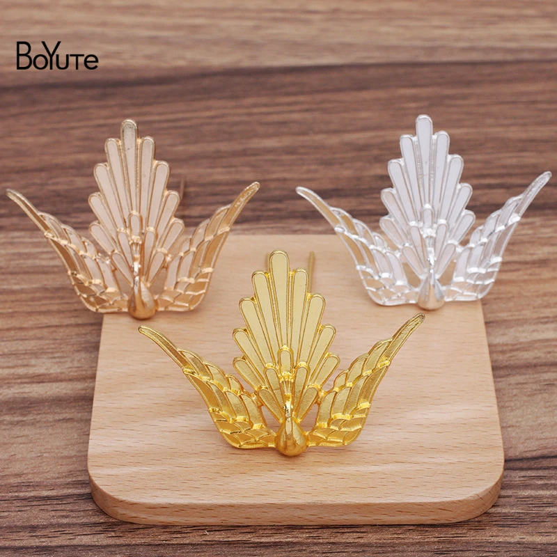 BoYuTe (10 Pieces/Lot) 53*66MM Alloy Phoenix Welding 9*70*1.2MM Hair Fork Hairpins Handmade Diy Retro Palace Hair Accessories