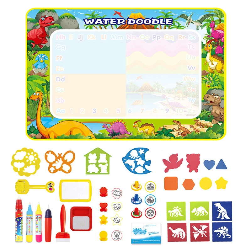 Kinder Wasser Doodle Matte Dinosaurier Stil Zeichnung Matte Pädagogisches Spielzeug Färbung Bücher Magie Malerei Bord Spielzeug Set Kinder Geschenke