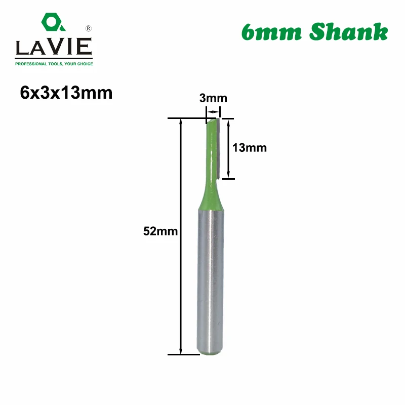 LAVIE-Fraise à Tige Simple et Double Cannelure, Mèche Droite pour Bois, Carbure de Tungstène, Outil de Travail de Calcul, MC06021, 6mm, 7 Pièces