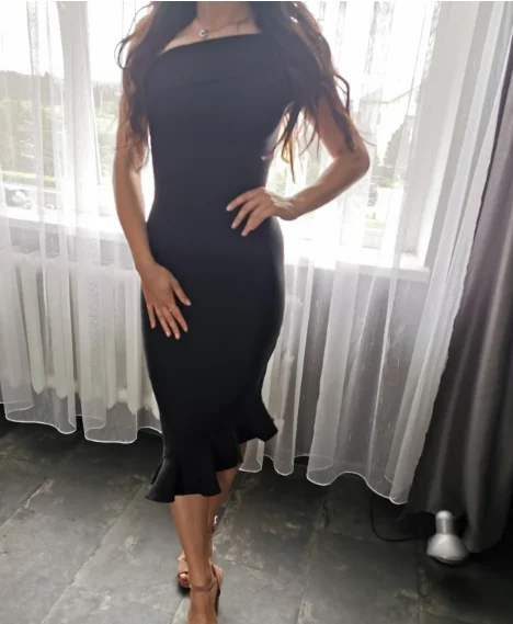 

2021 New Summer Women Bandage Dress Vestidos One Shoulder Sleeveless Ruffles Nightclub Dress Celebrity Evening Party Dress