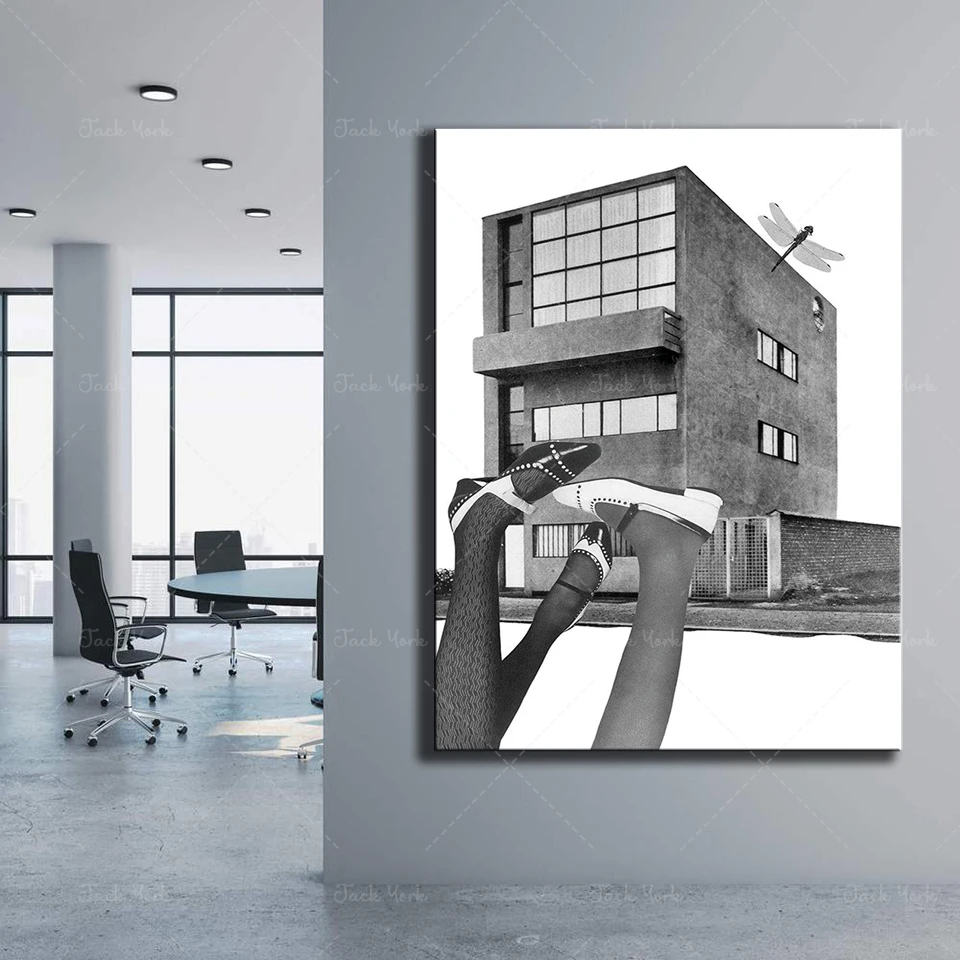 Impresión vintage retro de arquitectura - Bauhaus Le Corbusier cartel de diseño minimalista moda de mediados de siglo