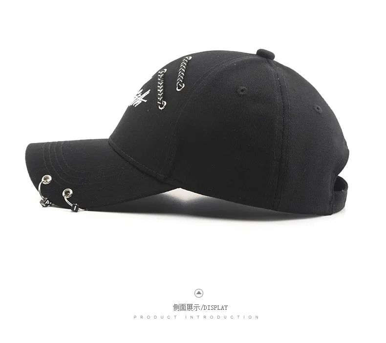 Outdoor men Women punk hip hop baseball cap New Korea stylish dad hat Chain Ring snapback hats Sport hat