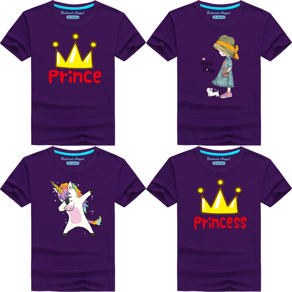 

Christmas Boys Girls Cartoon T-Shirts Kids Unicorn Print T-Shirts Children Summer Short Sleeve T-Shirt Cotton Tops For Teenager