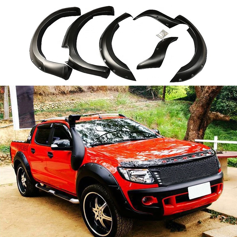 4x4 ABS Matte Black Fender Flares For Ranger T6 2012 2013 2014 Pickup Wheel Arch Arches Off Road Accessories