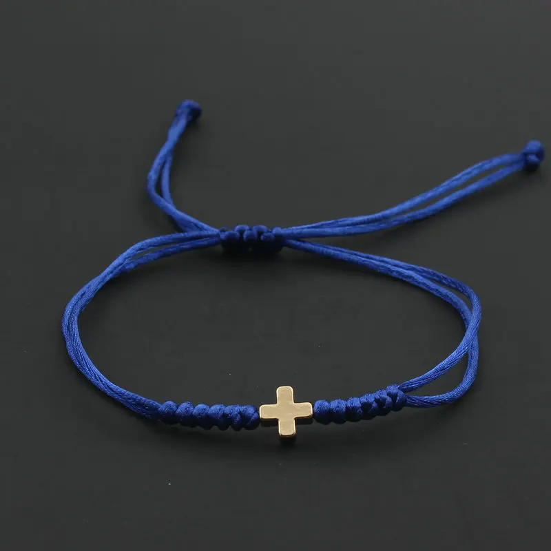 Men Bracelet Lucky Christian Cross Braided Adjustable Rope Chain Bracelets & Bangles for Men Women Couple Friendship Jewelry