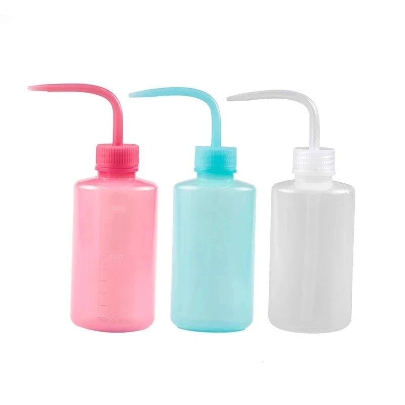 1pcs 250ml Eyelash Extension Elbow Flush Bottle Wash Squeeze Bottle Non-Spray 3 Colors Tattoo Diffuser Soap Supply Wash Bottle