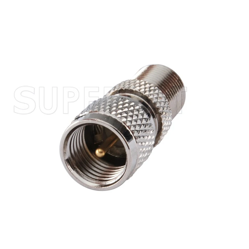 Adaptador Superbat mini-uhf a F, mini-uhf macho a F hembra, conector Coaxial RF recto para inalámbrico