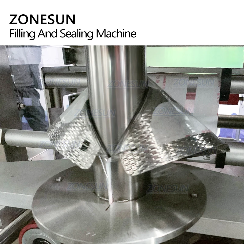 ZONESUN Custom Automatic 10 Heads Biscuit Chips Rice Granule Weighing Filling And Back Sealing Machine Bag Form Packing Machine