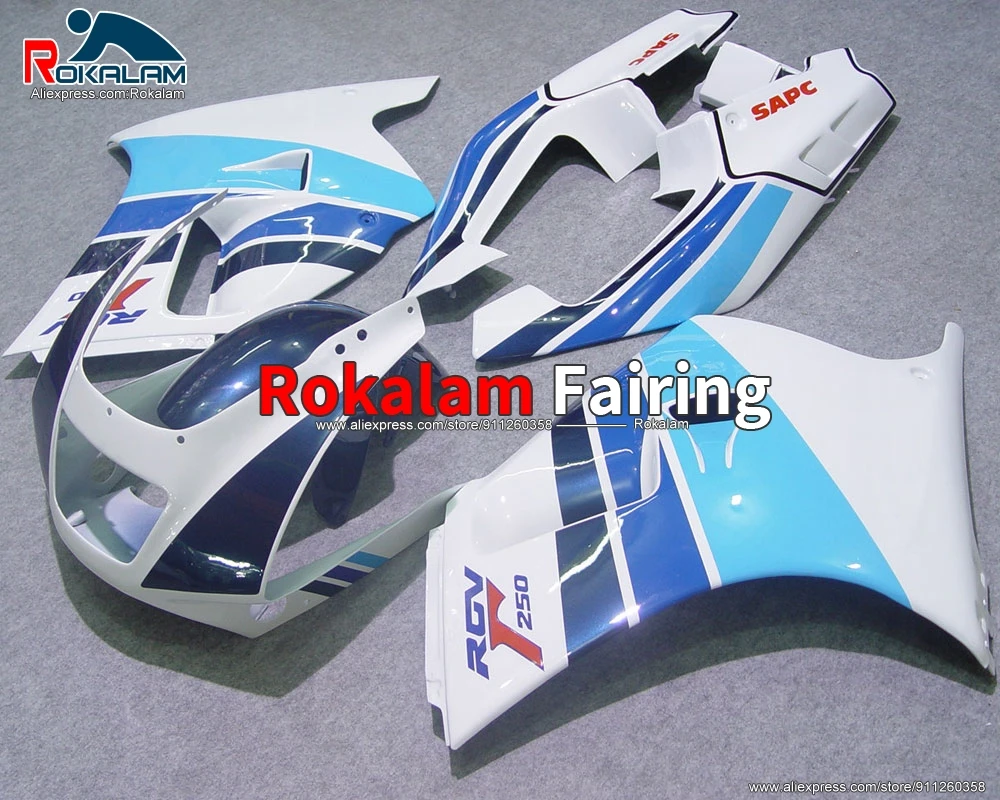 

Комплект обтекателя для Suzuki VJ22 RGV250 1990 1994 RGV 250 90 91 92 93 94, белые, синие корпуса автобайка