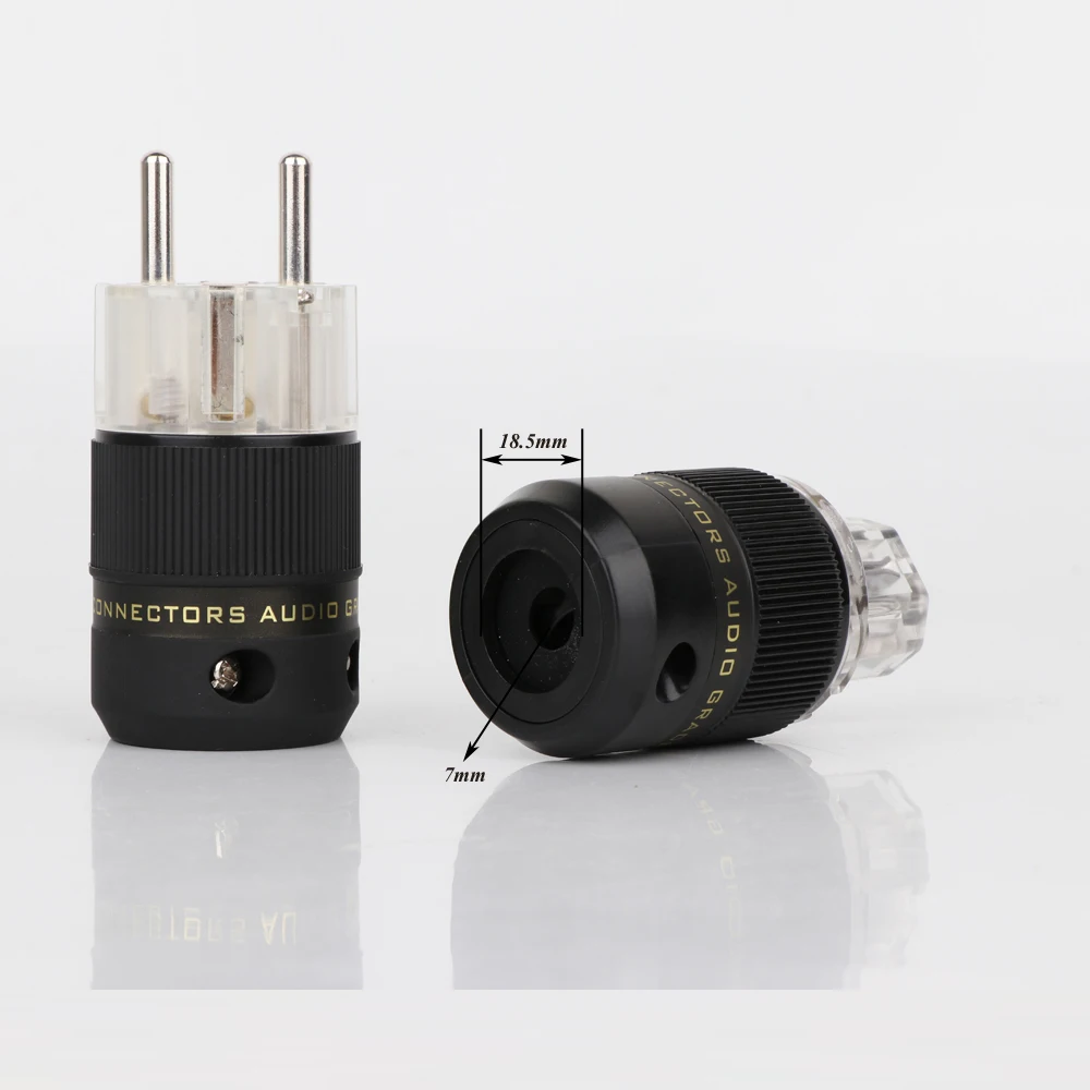 Paar Audio-Stromstecker Versilbert EU-Buchse AC-Stromanschluss Schraubverriegelung 15A/125V Handgefertigt DIY Audiophiler Stromkabel – Detail 10