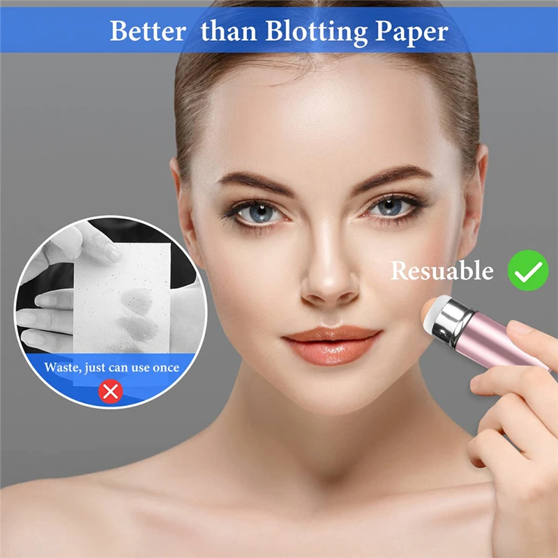 Oil Absorbing Roller Volcanic Stone Metal Face Massager Facial Pores Oil Removal Massage Skin Care T-zone Remover Artifact Tools