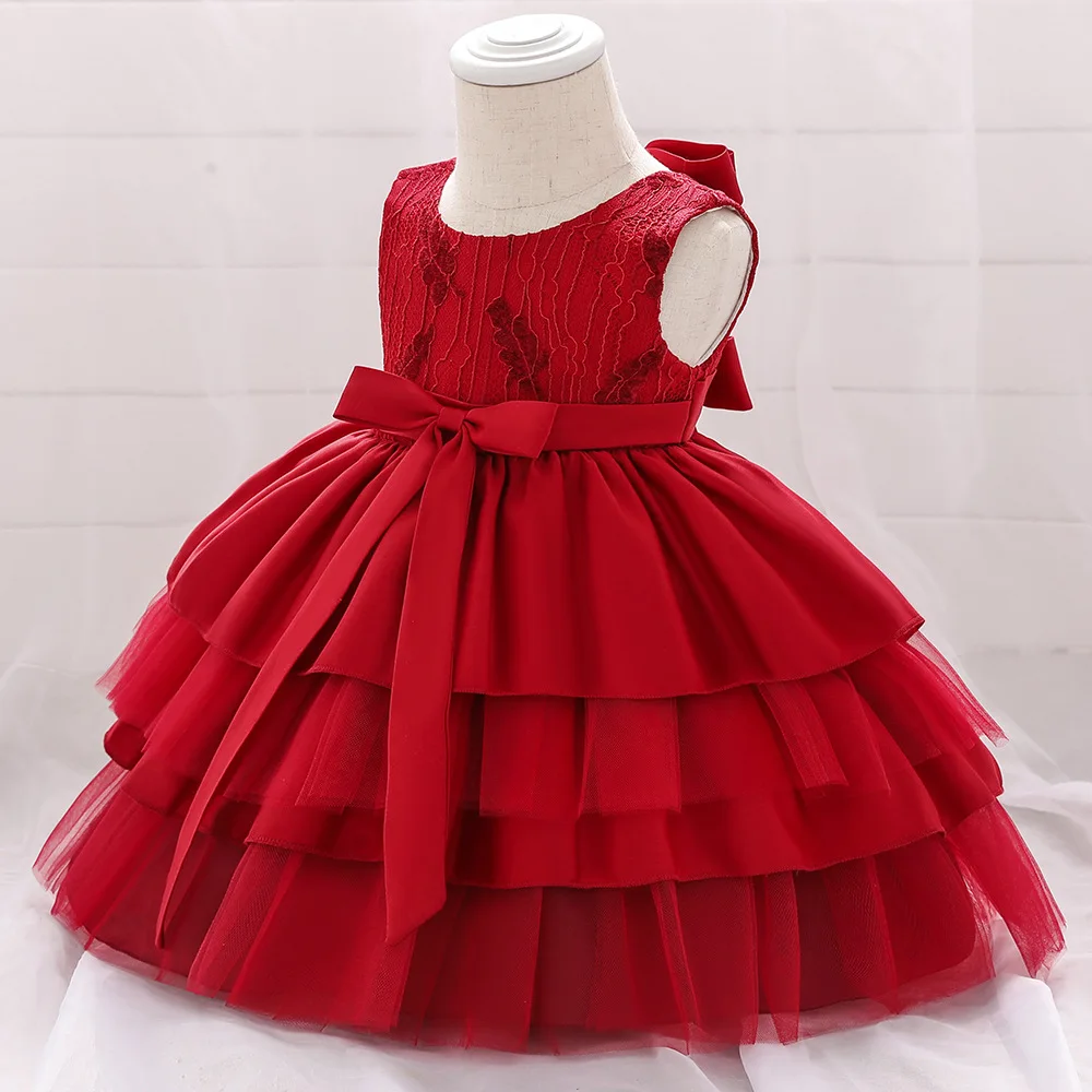 

Xmas Gift Toddler Baby Bow Girl Dress Birthday Dress for 0-24M Baby Girl Princess Dresses Childrens Bridesmaid Baptism Dress