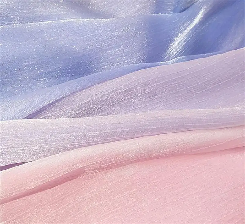 50cmX150cm Crepe Chiffon Fabric Flowing Organza Tulle Fabric For Wedding Dress Stage Decor