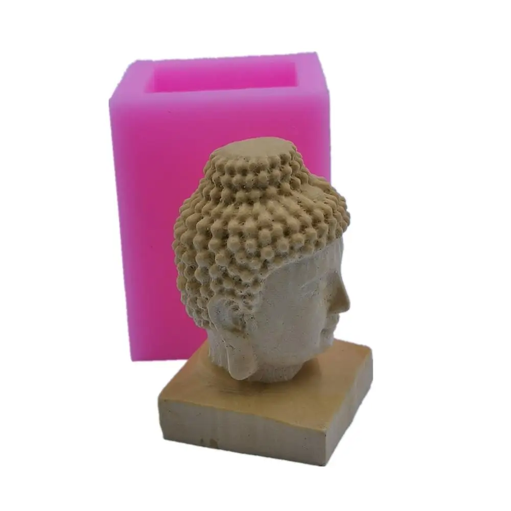 Mini Buddha Head Candle Molds, Wax Resin Epoxy, Gypsum Crafts Mold, Decorating Silicone Mold for Candle Making