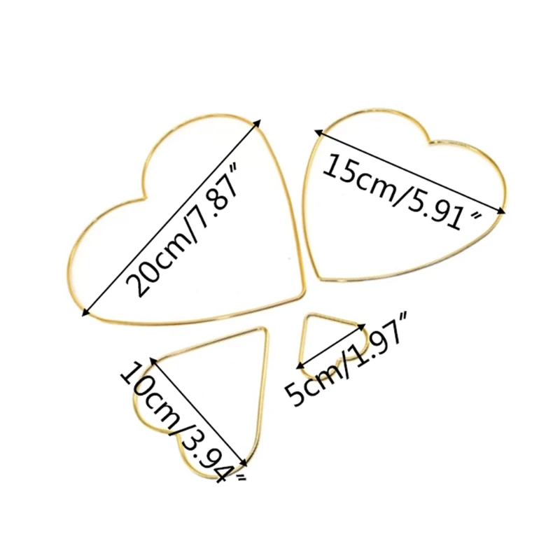 1Pc Love Heart Shape  Dream Catcher Rings Metal Craft Hoops for Dreamcatchers Wreaths Macrame Project DIY Accessories 5-20cm