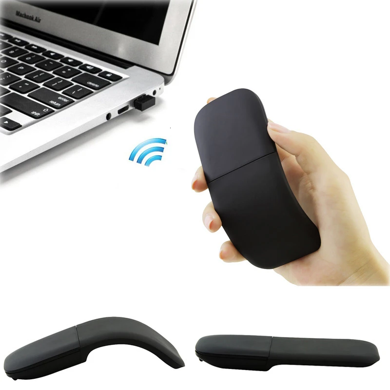 

CHYI Wireless Foldable Touch Mouse Ergonomic Usb Computer Laser Silent PC Mause 3d Arc Slim Mice For Microsoft Laptop Macbook