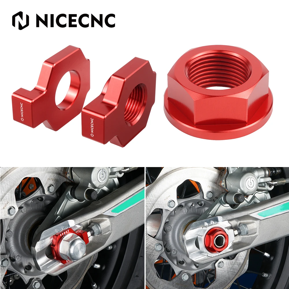 NiceCNC Rear Wheel Axle Nut Screw Chain Adjuster For BETA 2T 4T RR RRS RR-S 125 200 250 300 350 390 430 498 500 520 Xtrainer 300