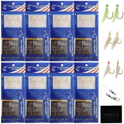 30Pcs/25Pcs/15Pcs Fishing Lure Rigs Bait Jigs Hook Fishing Bait Rigs With Swivel Snap String Hooks For Freshwater Saltwater