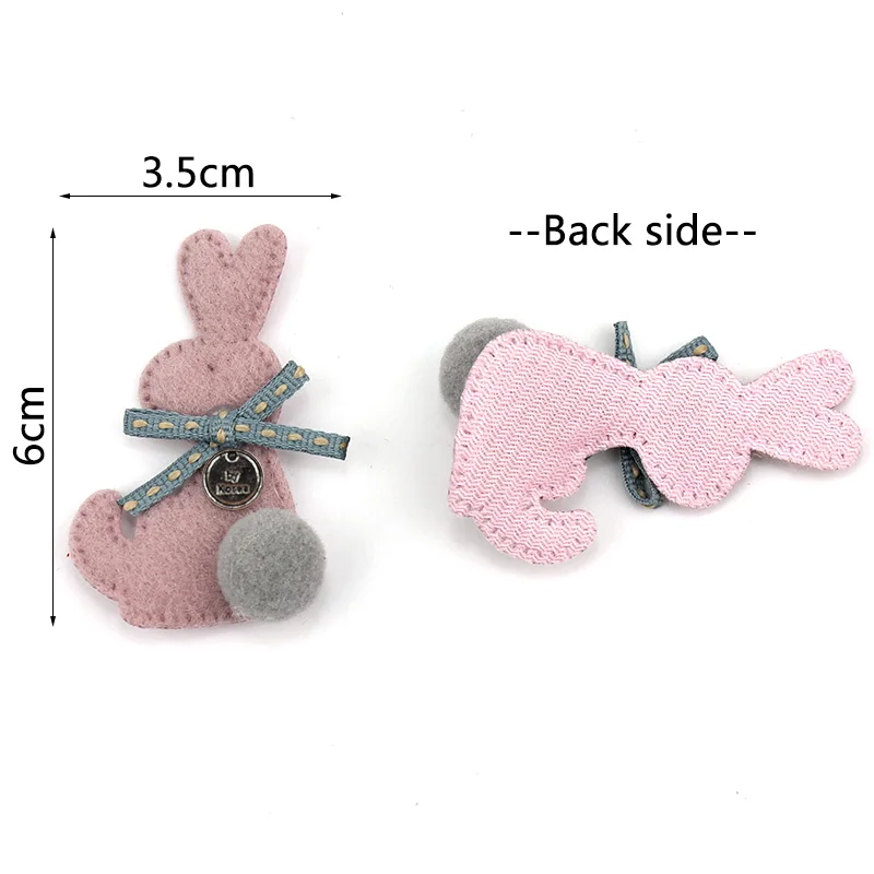 12Pcs 3.5*6cm Handmade Bowknot Bunny Decor Crafts Padded Appliques For Clothing DIY Headwear Hairpin Bags Ornaments Accessories