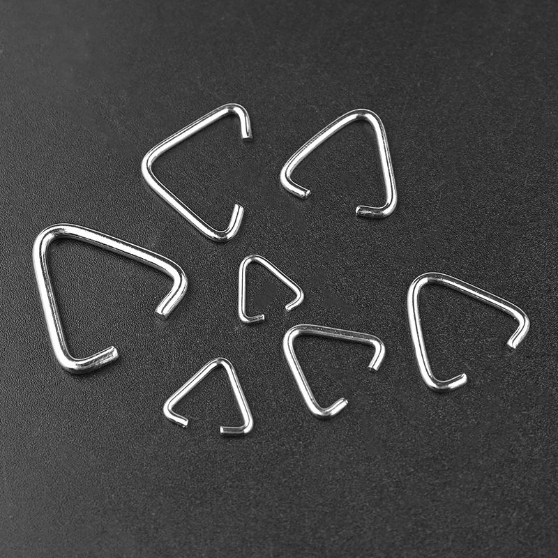 50-100pcs/lot Triangle Clasps Buckle Loops Jump Rings Split Rings Connectors Clasps Hooks For Jewelry Making Accessories