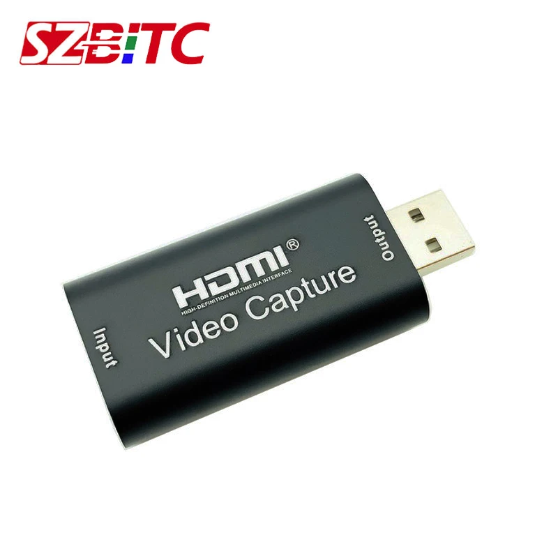 SZBITC-HDMI Video Capture Card, Streaming VHS Board, Cartões USB 2.0, Conversor para PS4 Game DVD Camera