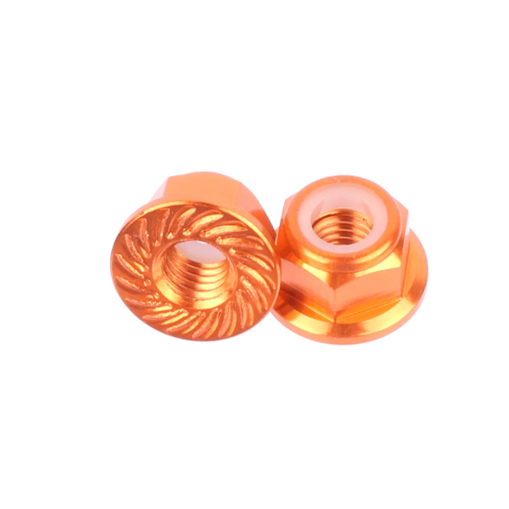 M5 CW 20PCS Aluminum Lock Nuts M5 CW Aluminum Alloy Flange Nylon Lock Nut Self-locking nut anti-losing Locknuts for RC model p