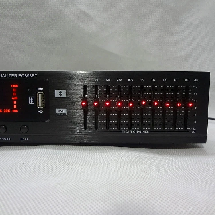 Цифровой HD-эквалайзер Hifi Home Bluetooth EQ эквалайзер встроенный USBhome сценический эквалайзер двойной 10 сегментов