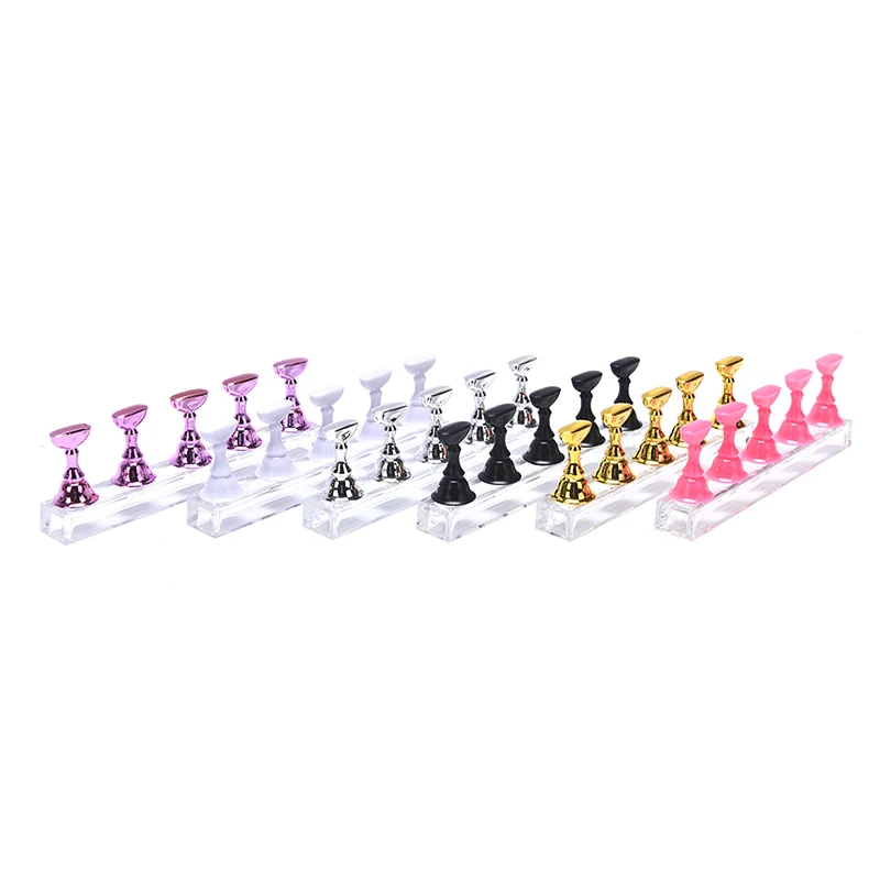 1 Set Nail Holder Practice Showing Shelf Nail Art Tool 7 Colors Nail Polish Display Stand Display Stand Acrylic Crystal