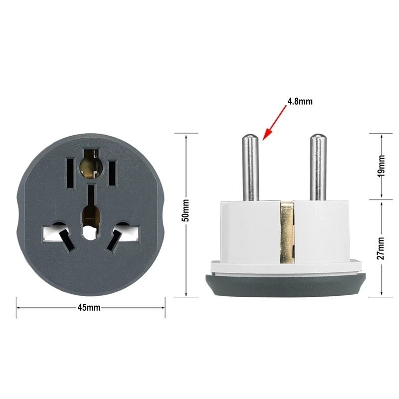 Universal EU Electric Plug Converter 16A 250V Travel Adapter EU Socket High Quality AU US UK CN To EU AC Wall Socket Charger