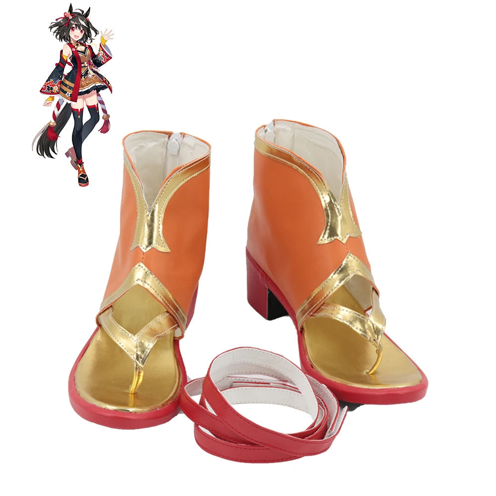 Uma Musume-Botas de Cosplay para mujer, zapatos Pretty Derby, Kitasan, color negro