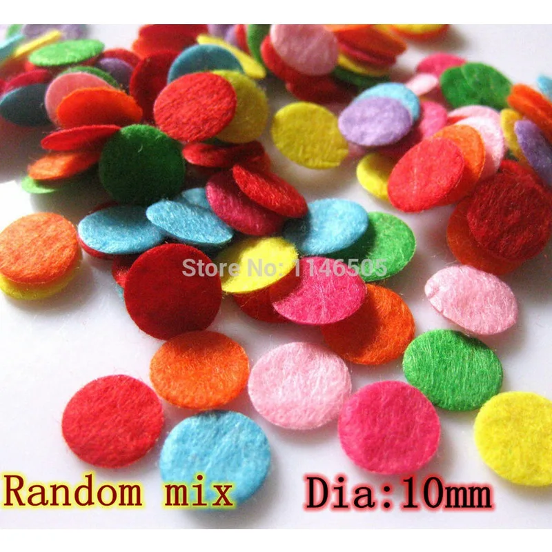 200pcs/lot multiple color for select flat back 1.0cm Round Felt accessory patch, good circle felt pads flower material