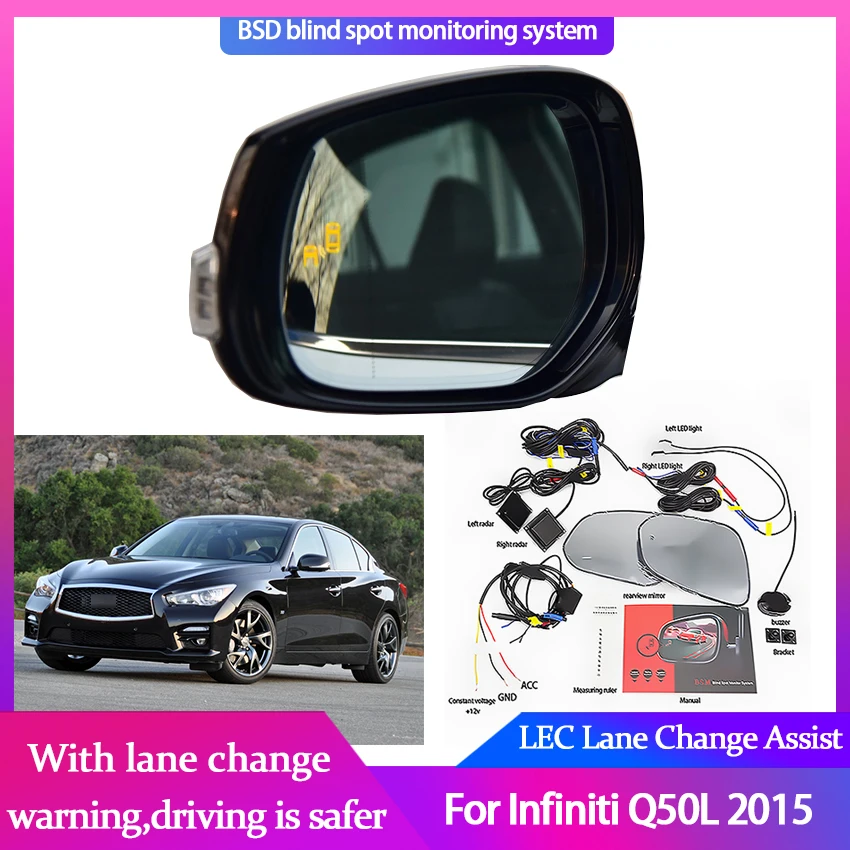 

High Quality Blind Spot Monitoring for Infiniti Q50L 2015 BSD BSA BSM Assist Driving Parallel Safety Lane Change Assist