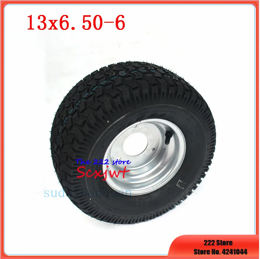 13x6.50-6 tyre tubeless tire with alloy rim kits for ATV QUAD Golf Buggy Mower Go-kart Lawnmowers 13 inches vacuum wheels